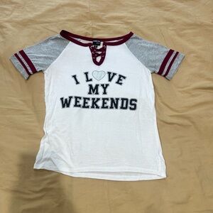 Gray and White Weekend Tee